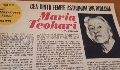 Cum a contribuit Maria Teohari la dezvoltarea astronomiei românești și la popularizarea științei